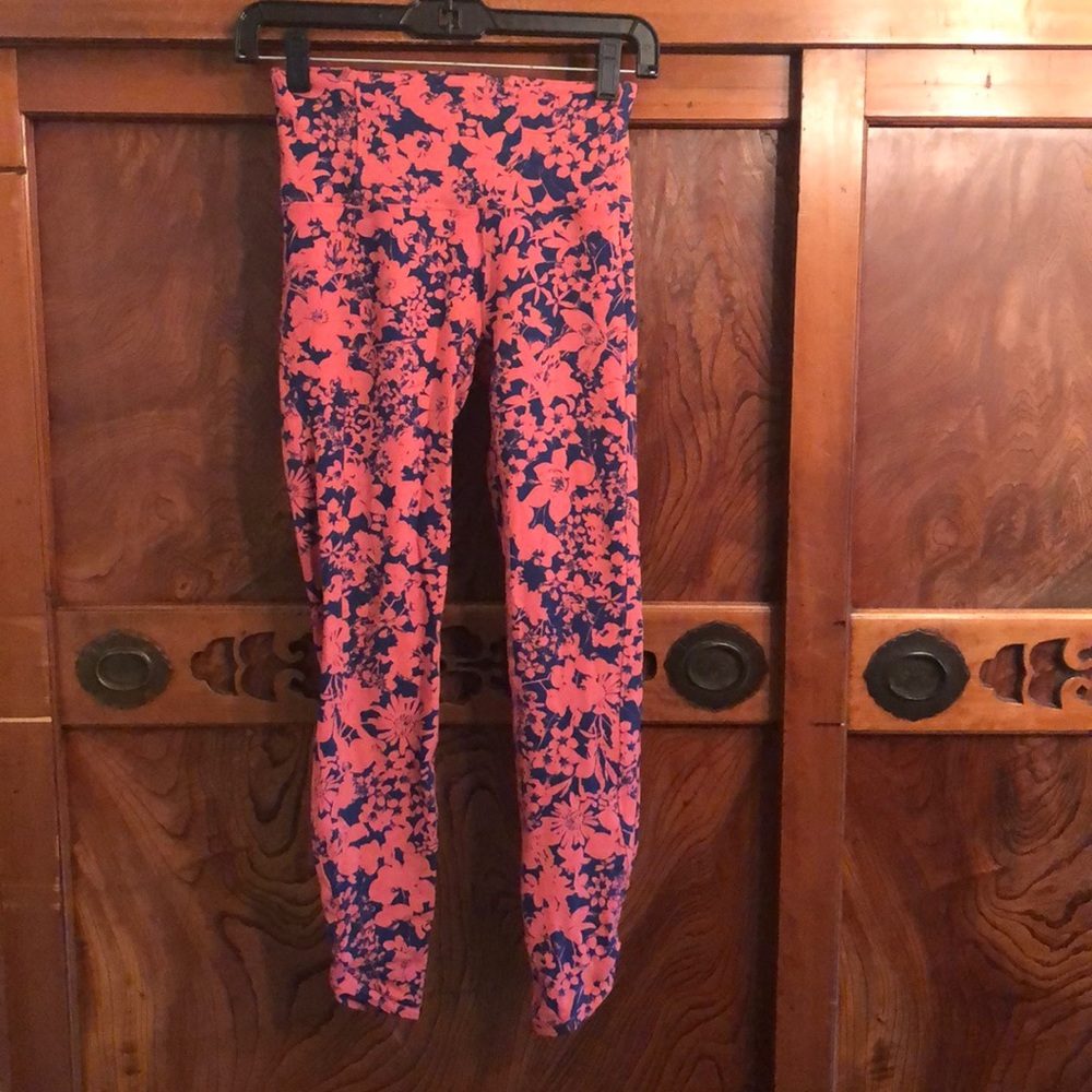 Lululemon rust/navy floral align 25” legging sz 4